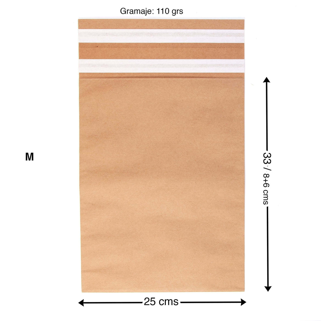 Sobres de papel tamaño S 25x33 cm para envíos postales, reutilizables con cierre ida y vuelta. Pack de 500