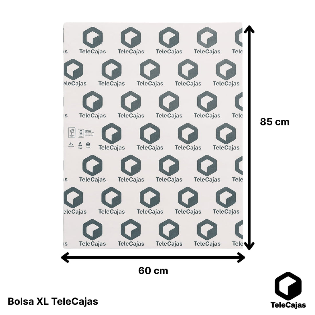 Bolsa de embalaje XXL fabricada en polietileno blanco opaco de alta densidad (HDPE) de 190 g, con medidas 120x110 cm. Ideal para proteger productos voluminosos en entornos logísticos, industriales o ecommerce, asi como gran bolsa para mudanzas. Este packaging resistente y reconocible es una excelente alternativa para almacenar y guardar gran cantidad de material.