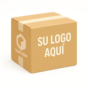 Caja de embalaje personalizada con tu logo. Perfecta para branding corporativo, hacer marca en envíos ecommerce. Fabricada en cartón. TeleCajas
