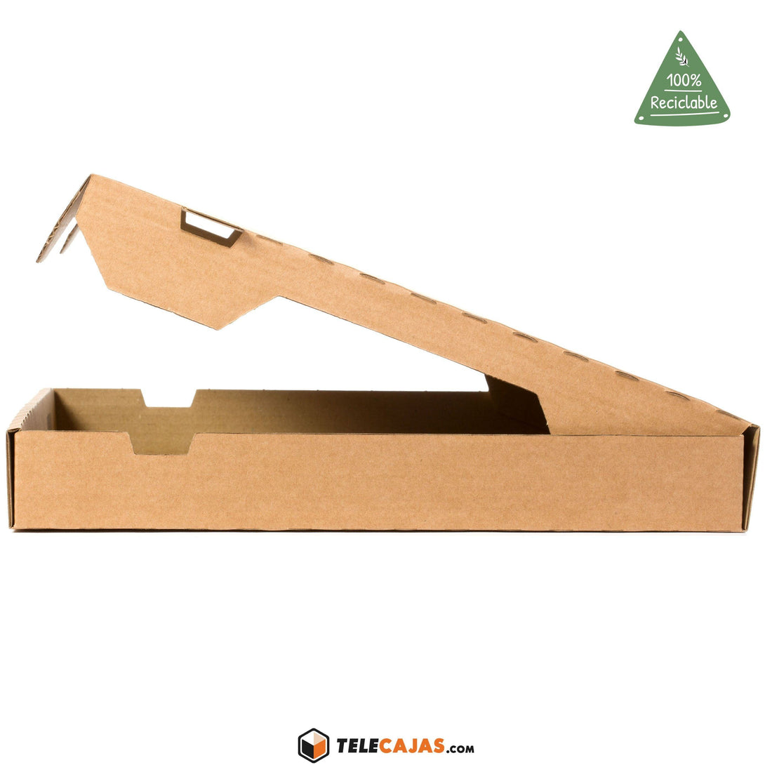 TELECAJAS | Caja Robusta para Pizza 40x40 cm (grande) | Caja Cuadrada Marrón Kraft Automontables | Pack de 50 cajas - TELECAJAS