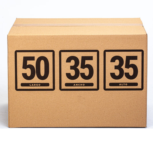 TELECAJAS | 50x35x35 cm | Caja Robusta de Cartón Mediana para Mudanza con Asas - Ideal Disco Vinilo | Pack de 10 cajas - TELECAJAS