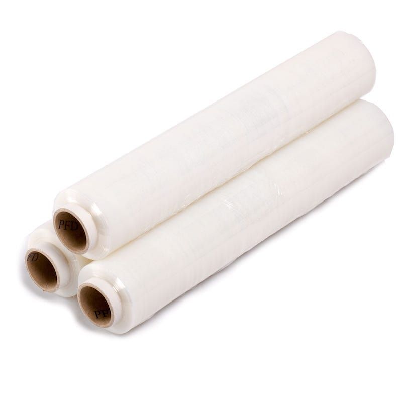 Film transparente estirable para paletizar 1,4 kg y 140 m, resistente y de alta adherencia para identificar la carga del palet