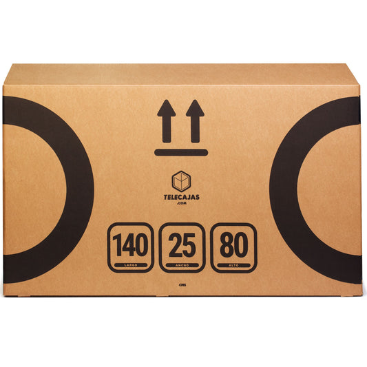 TELEBOXES | Caixa de papelão robusta para bicicleta | Com alças. Onda Dupla e Lapela Dupla | Medida: 140x25x80cm