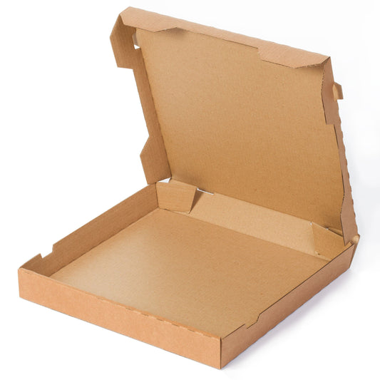 TELECAJAS | Caja Robusta para Pizza 33x33 cm (mediana) | Caja Cuadrada Marrón Kraft Automontables | Pack de 100x cajas - TELECAJAS