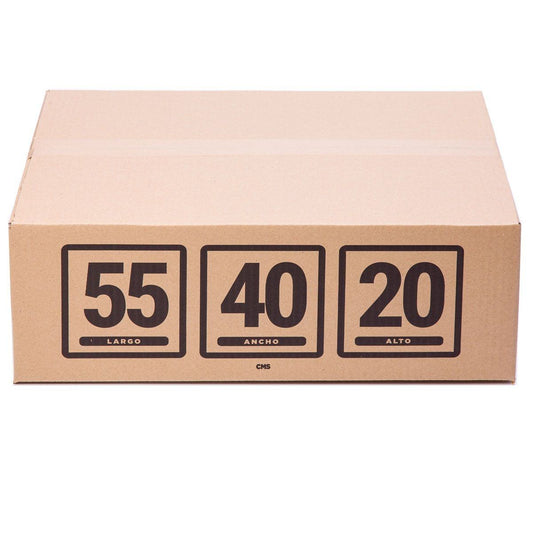 TELECAJAS | 55x40x20 cm | Cajas de Cartón Robustas Rectangulares | Tamaño Maleta de Cabina Avión | Pack de 10 - TELECAJAS