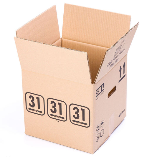 TELEBOXES | 10 Caixas 31x31x31 cm para Pratos, Talheres ou Chapéus | Caixas Quadradas com Asas | Pacote de 10
