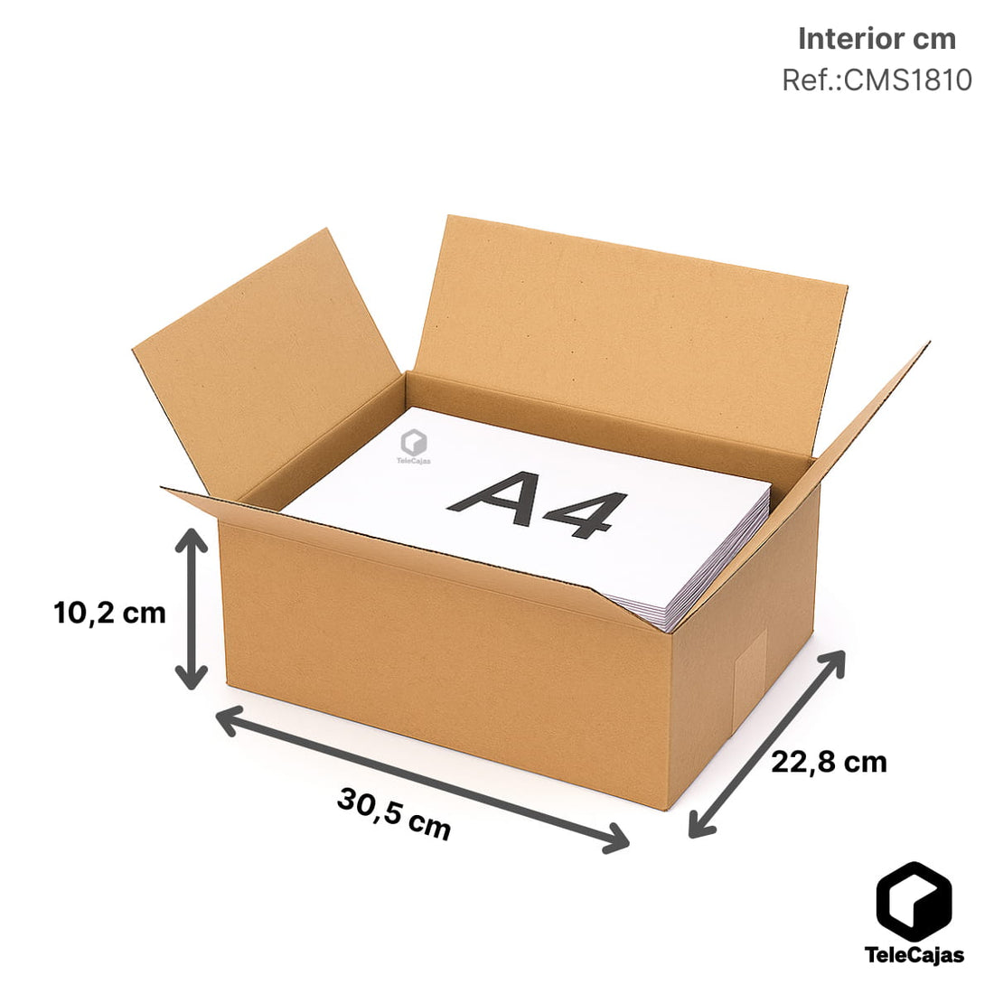 Caja de embalaje muy resistente en cartón marrón de canal simple con medidas interiores 30,5 x 22,8 x 10,2 cm. Perfecta para envíos de documentación A4, packaging ecológico, logística de e-commerce o almacenamiento doméstico. Fabricada en cartón reciclado, ligera y funcional.