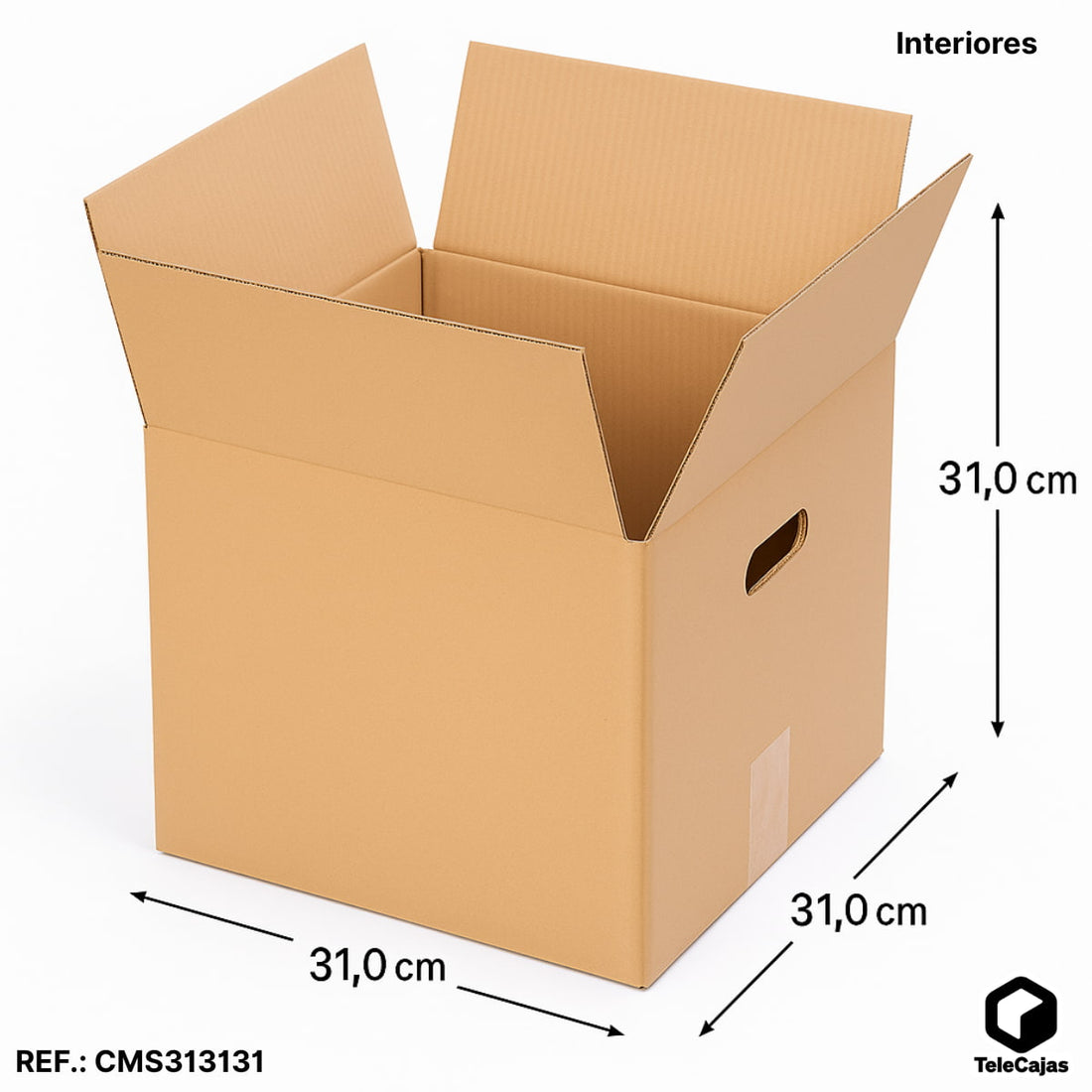 Caixa 31x31x31 cm Quadrada para Pratos, Talheres ou Chapéus, com Alças