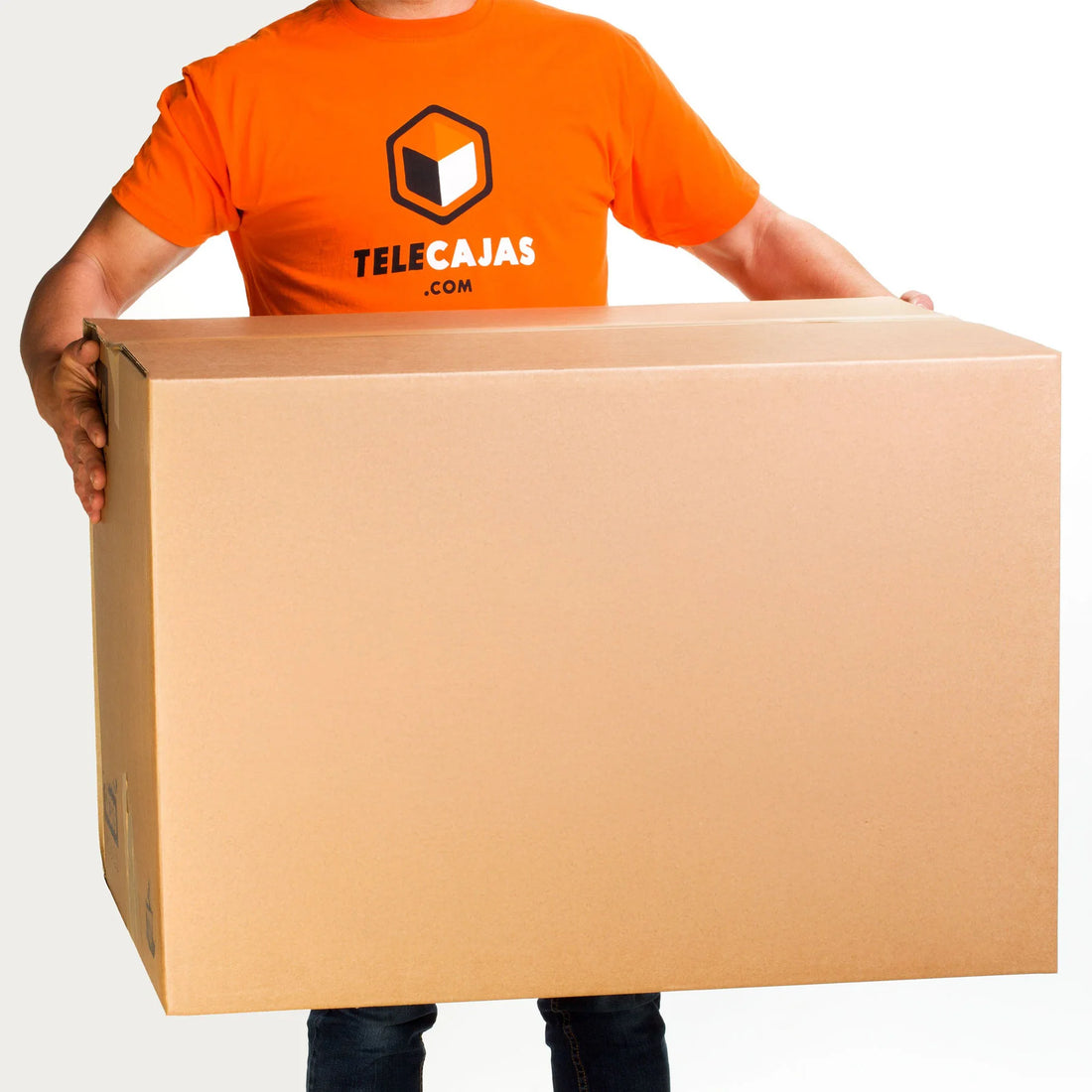 TELECAJAS | 80x60x55 cm - 3 Cajas Gigante de Cartón Mudanza Baul Grande - Medio Palet | Doble Pared Reforzada | Pack 3 - TELECAJAS