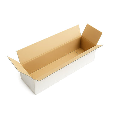 60x12x12 cm Long White Cardboard Box | Sturdy packaging for elongated items such as cured meats, tubes, blueprints, lamps, figurines, keyboards, etc.