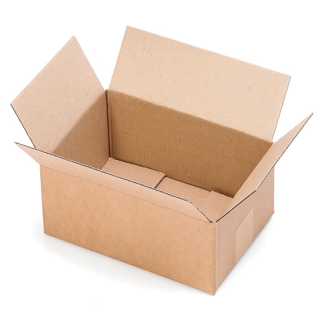 Cajita de embalaje pequeña y robusta de 228x160x102 mm en color kraft. Perfecta para packaging ecológico de productos ligeros, envíos por mensajería o protección de objetos delicados. Fabricada en cartón reciclado de canal simple, ideal para negocios online que buscan una presentación cuidada y funcional.