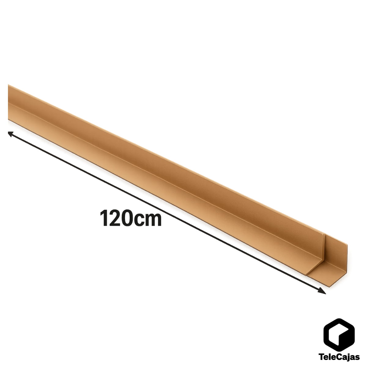 Cantonera 120 cm Muy Robusta de cartón compacto en forma de esquina, diseñada para reforzar y proteger los bordes de los palets durante el transporte o almacenaje. Ideal para asegurar cargas y evitar daños en esquinas en entornos logísticos con pallets. Este packaging ecológico está fabricado en cartón reciclado, siendo una solución sostenible y eficiente para empresas que buscan mejorar su protección con materiales resistentes. 