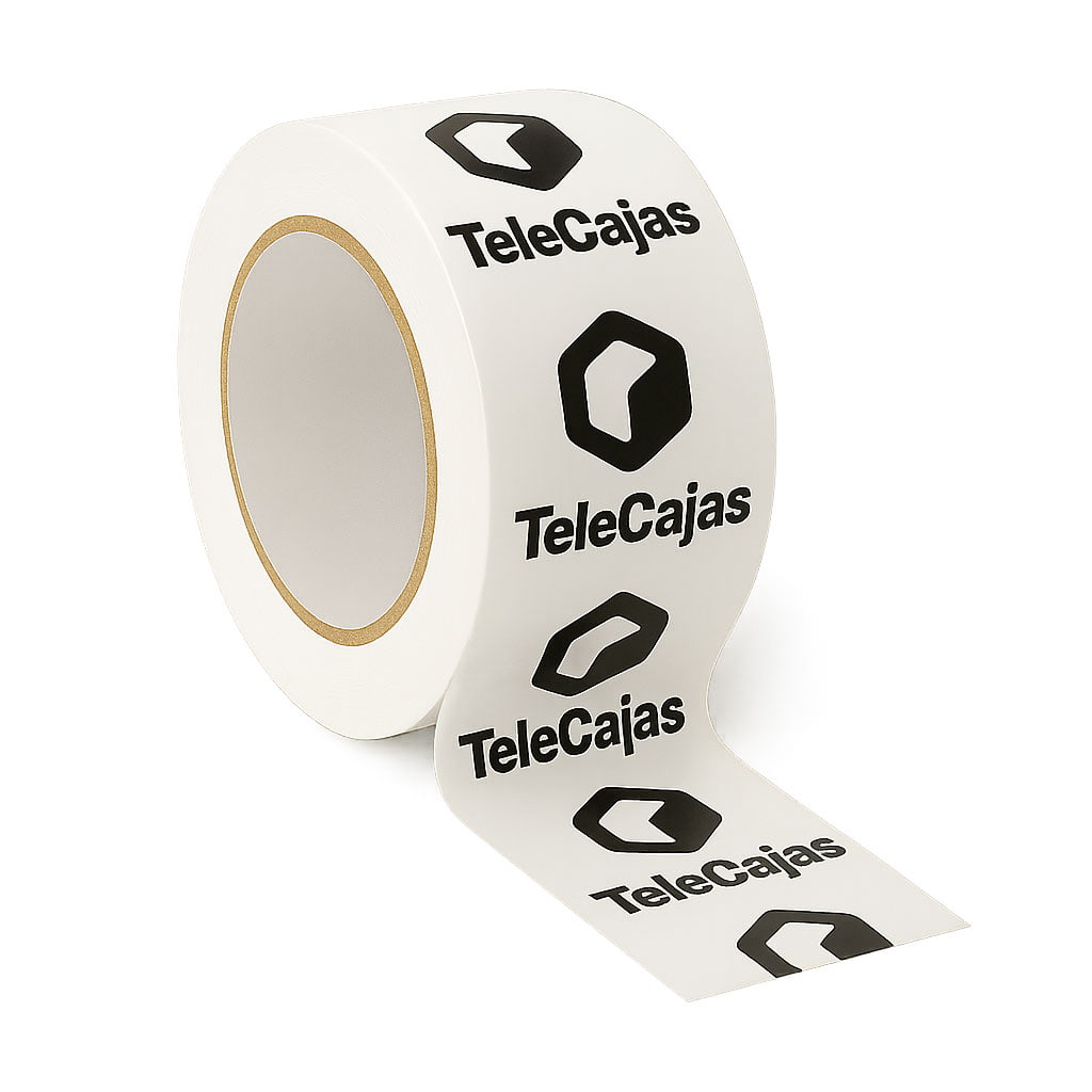 Rollo de precinto de embalar TeleCajas 125 metros, cinta adhesiva resistente para cajas y envíos.