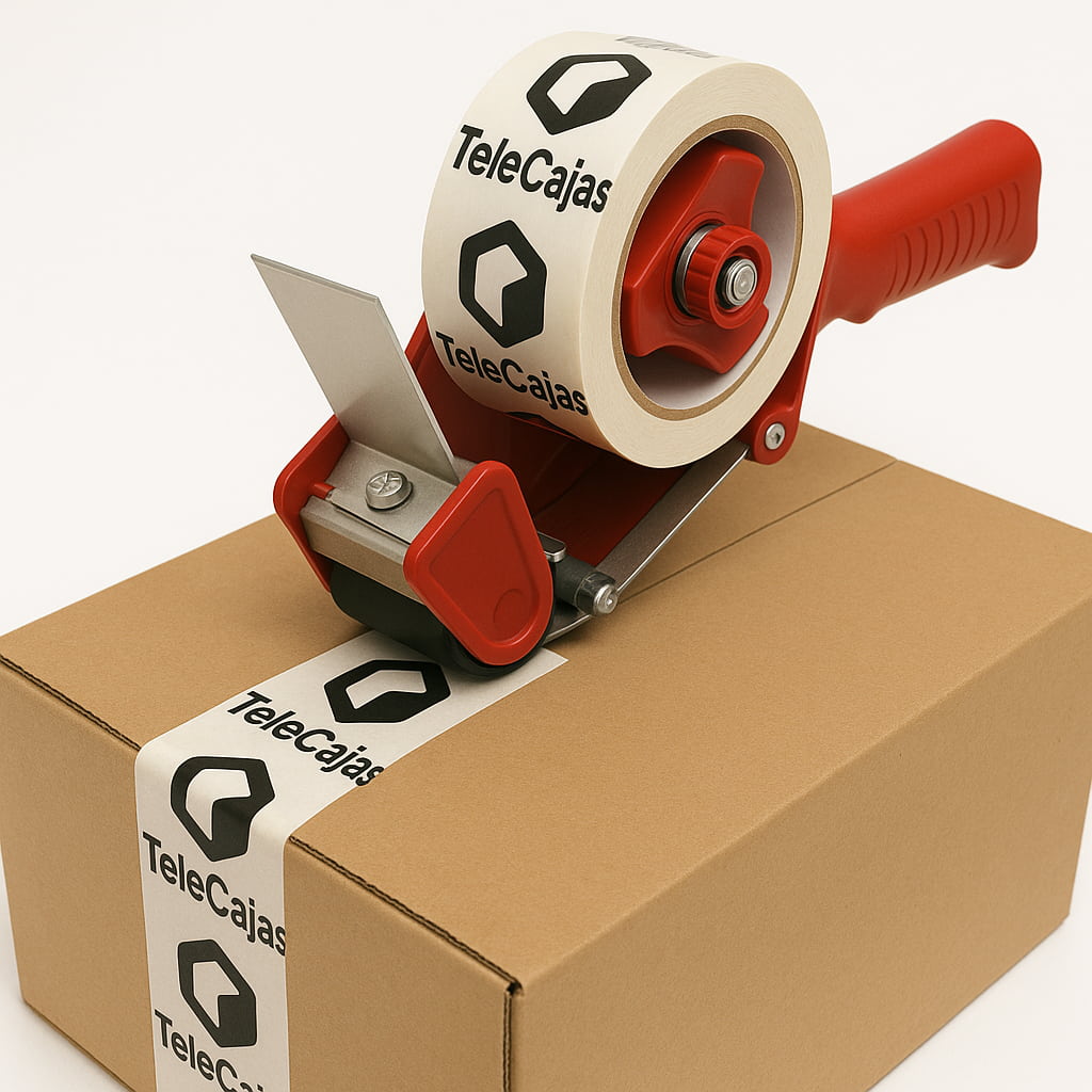 Rollo de precinto de embalar TeleCajas 125 metros, cinta adhesiva resistente para cajas y envíos.