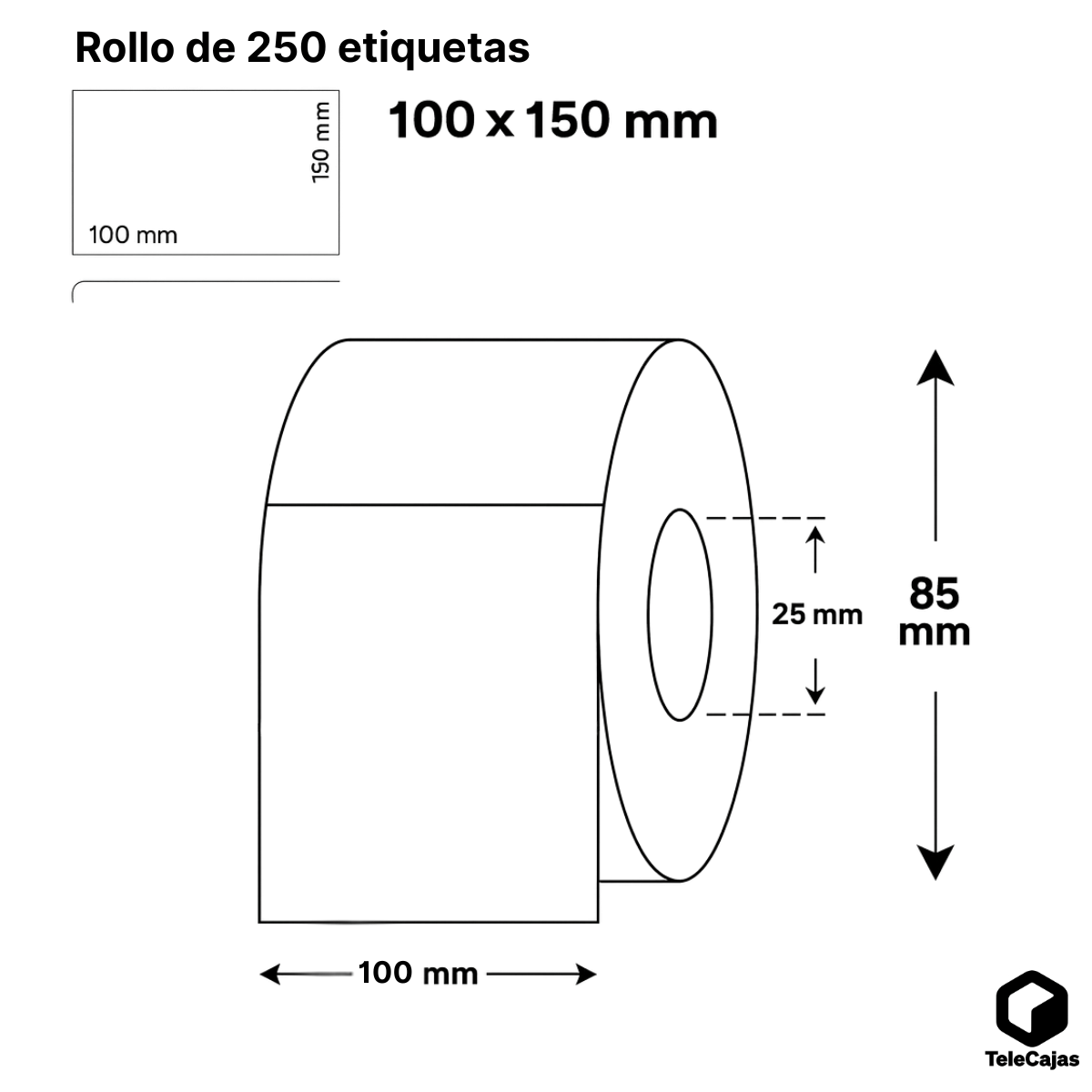 Rollos de etiquetas térmicas adhesivas para impresoras, ideales para envíos ecommerce, logística y control de inventario.