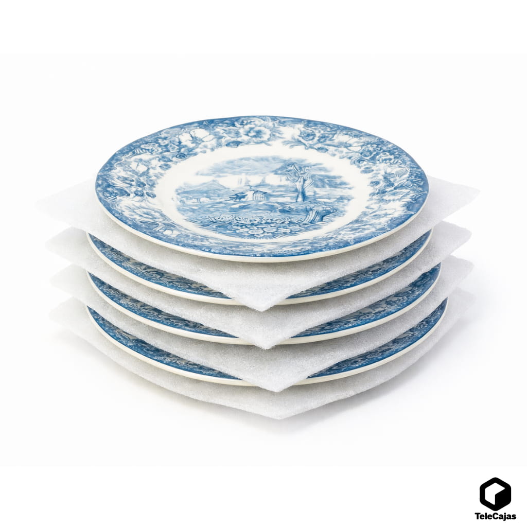 PROTECCIÓN PARA PLATOS Foam espuma de polietileno para embalaje.