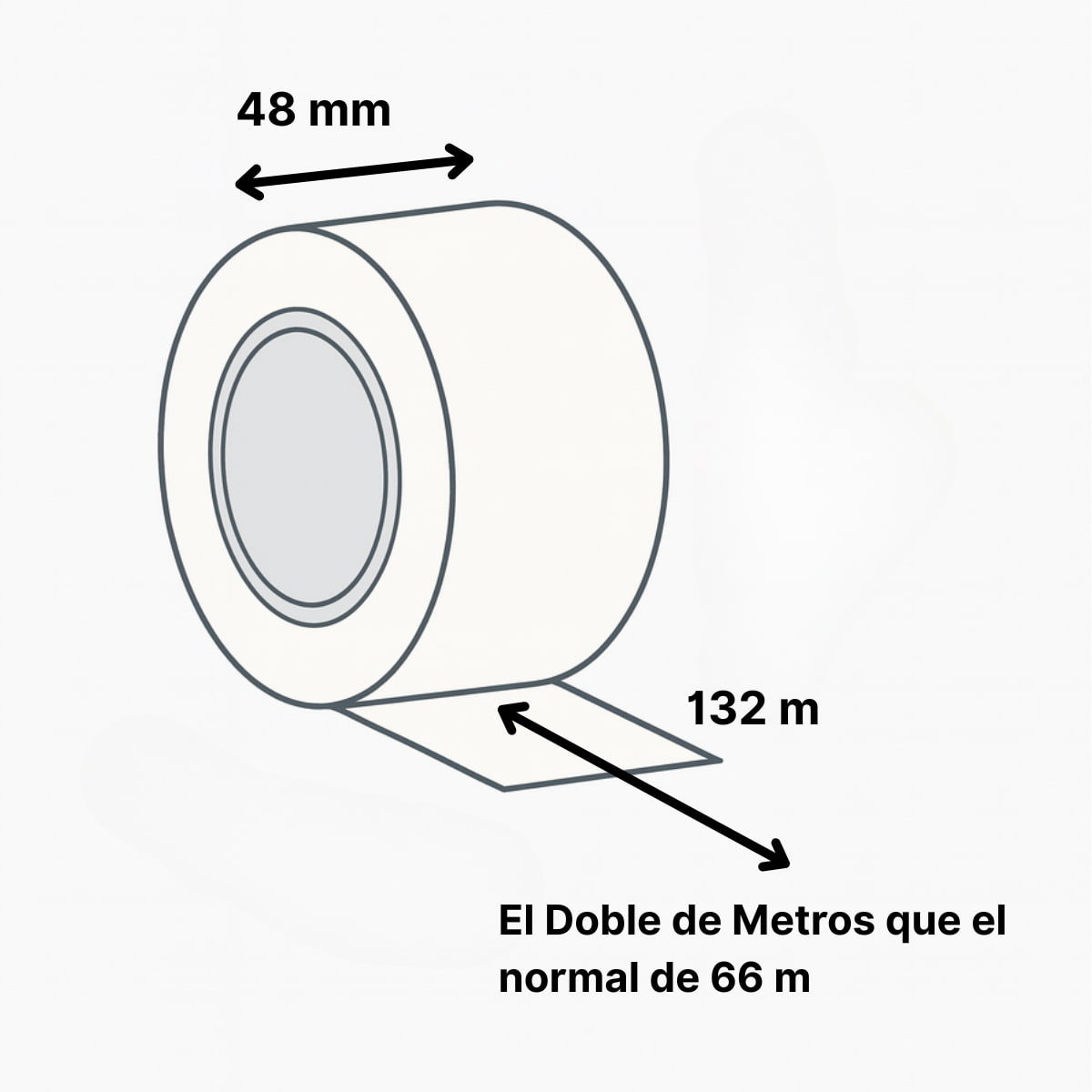 Cinta adhesiva transparente 126 m x 48 mm, precinto de embalar en rollo con adhesivo de alta adherencia para cierre de cajas de cartón.
