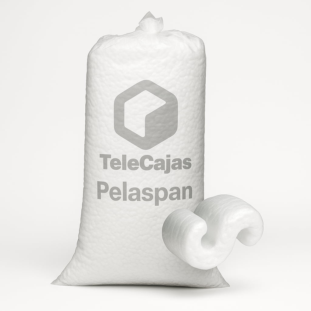 Chips de Embalaje 500 L | Relleno de Cajas y Protección de Envíos | Partículas en forma de S Gusanitos Pelaspan| Bolsa de 500 Litros