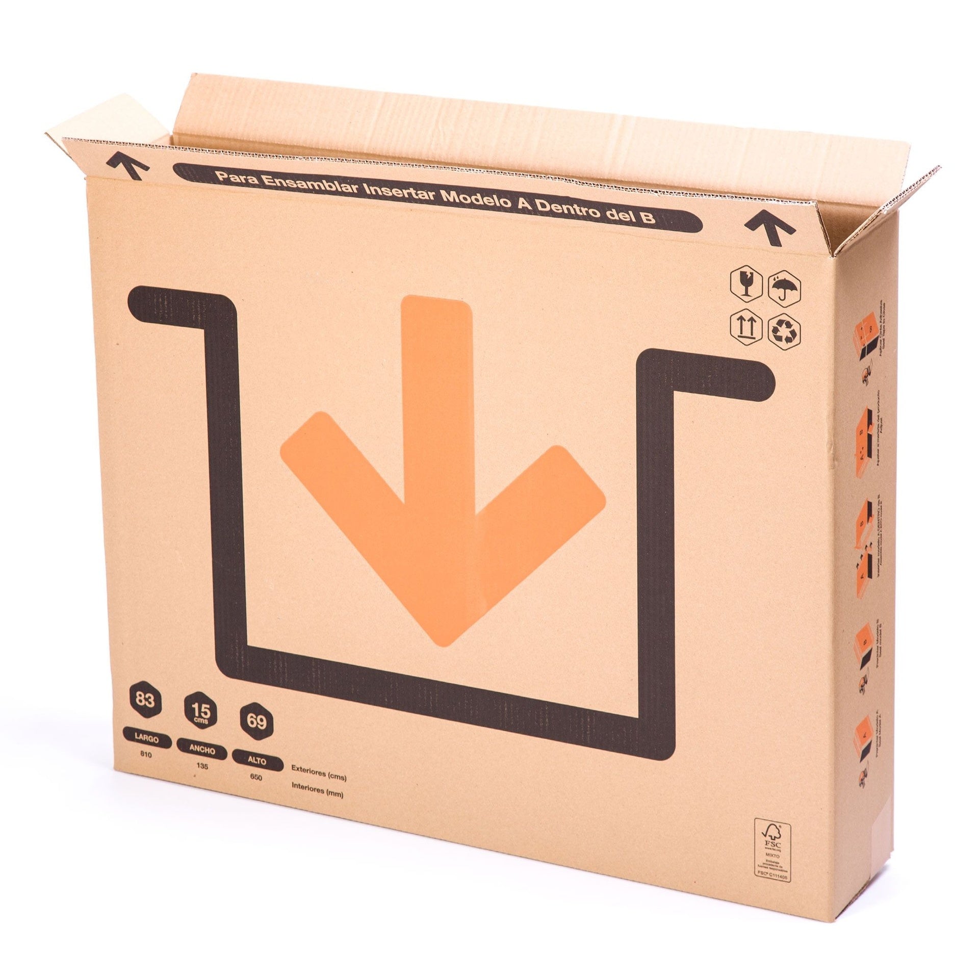 Cajas 81x13x69 cm Cuadros y Televisores | Robusta Doble Onda Reforzada | Modelo A - TV hasta 37' pulgadas