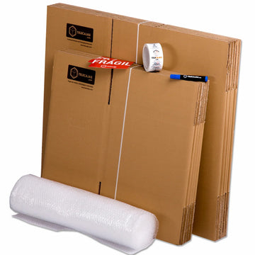 Pack mudanza Basic para viajeros o estudiantes, incluye cajas de cartón y embalaje necesario para una habitación.