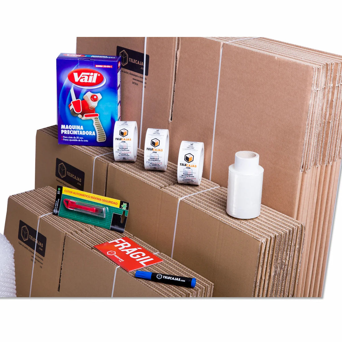 Pack cajas embalaje mudanzas parejas casa mediana