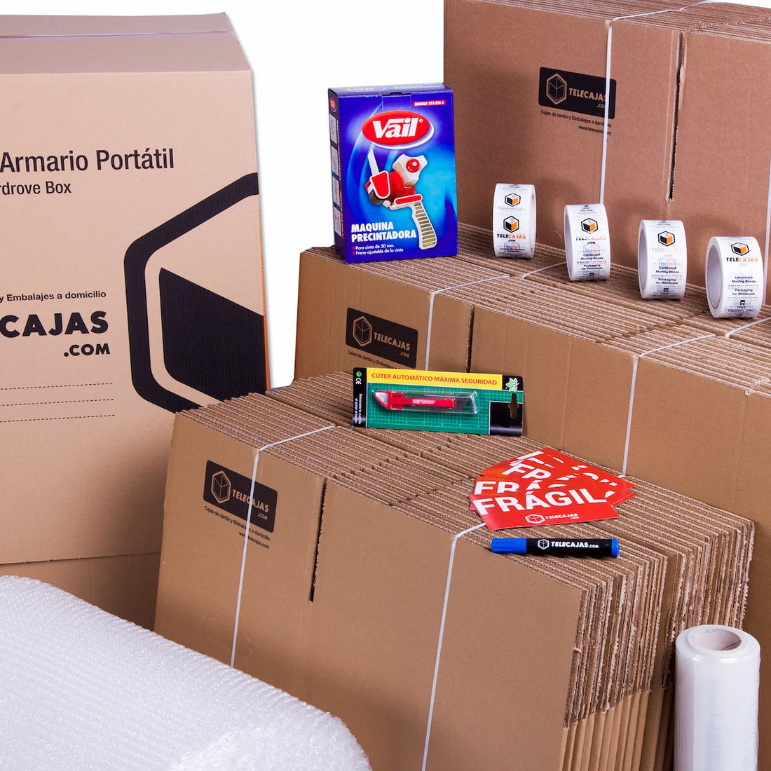 Pack de cajas embalaje mudanza super famila casa grande