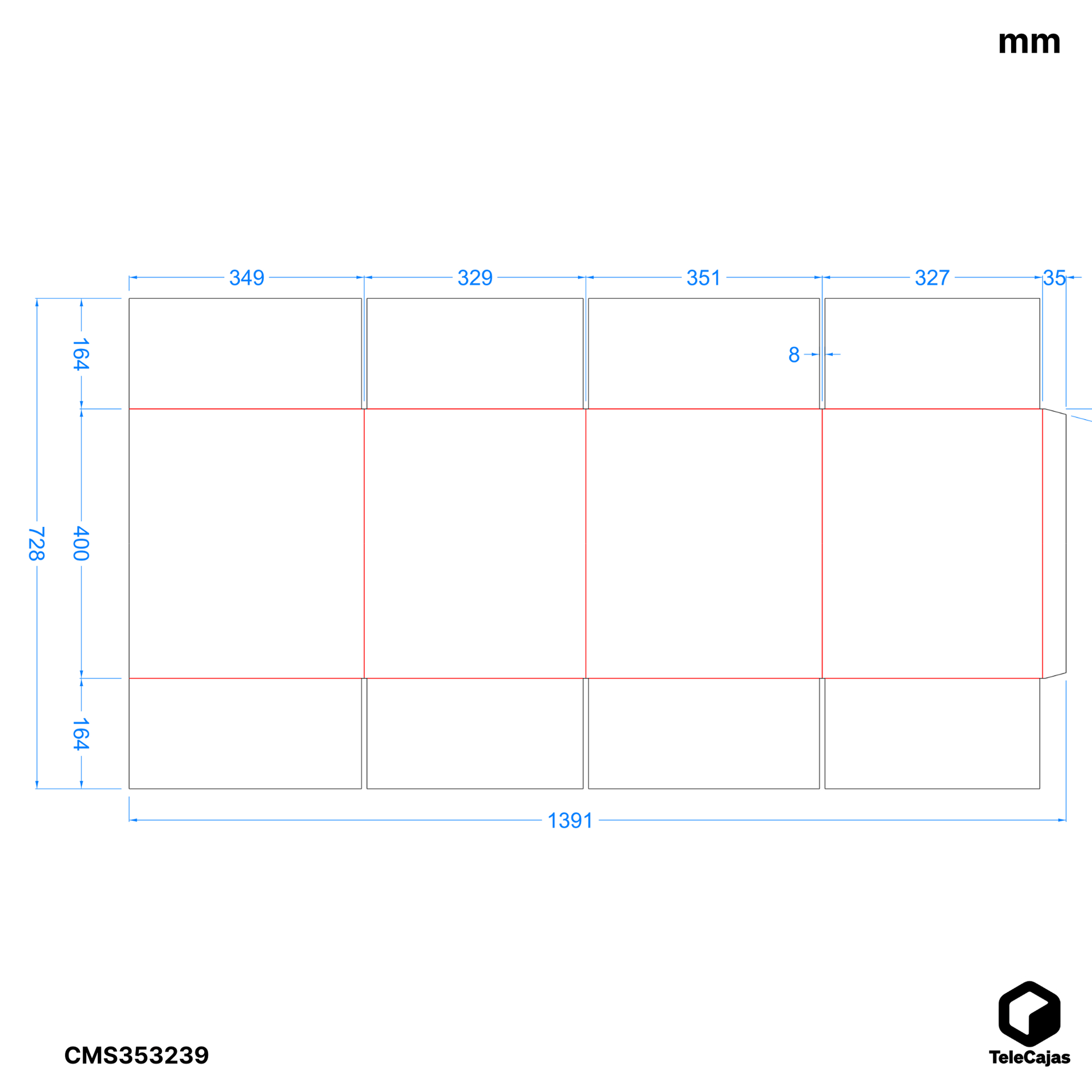 plano Caja de cartón marrón de canal simple medida interna 34,7x32,5x39,2 cm, ideal para embalaje, envíos ecommerce o almacenaje doméstico.