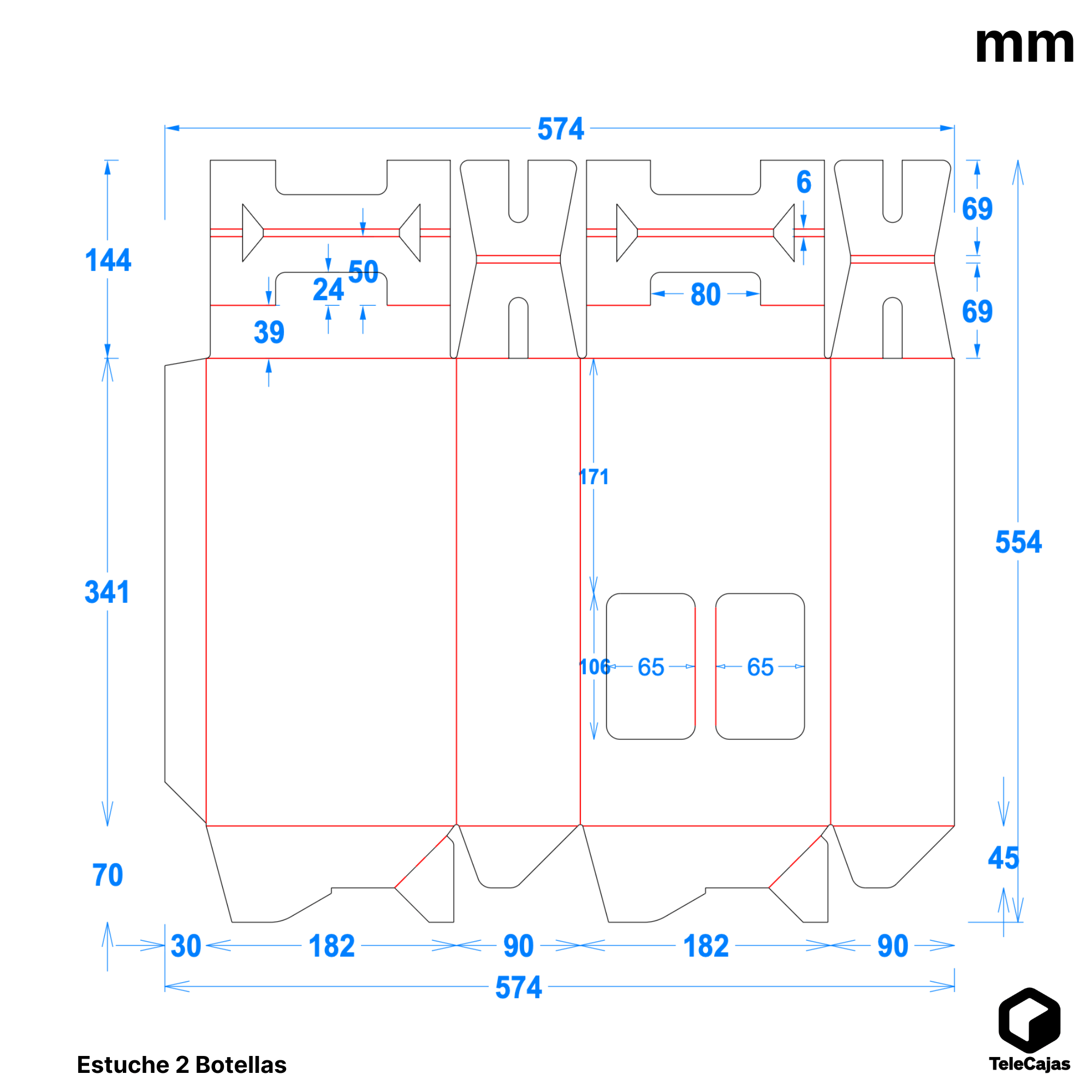 Caixa Branca 2 Garrafas de Vinho | para presentes, automontagem com alça