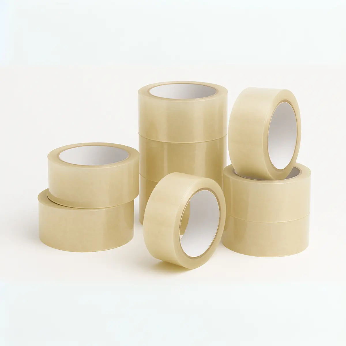 Cinta adhesiva transparente 126 m x 48 mm, precinto de embalar en rollo con adhesivo de alta adherencia para cierre de cajas de cartón.