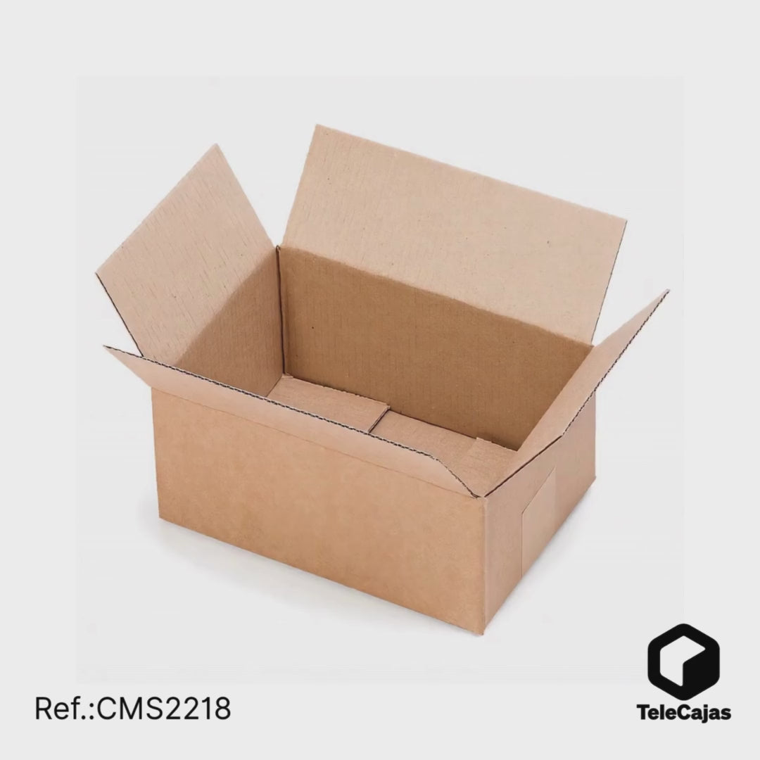 Video 360 Cajita de embalaje pequeña y robusta de 228x160x102 mm en color kraft. Perfecta para packaging ecológico de productos ligeros, envíos por mensajería o protección de objetos delicados. Fabricada en cartón reciclado de canal simple, ideal para negocios online que buscan una presentación cuidada y funcional.
