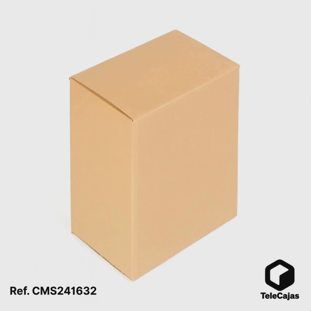 Video Caja de cartón 24x16x32 cm resistente, pare envíos, almacenaje o embalaje ecommerce.