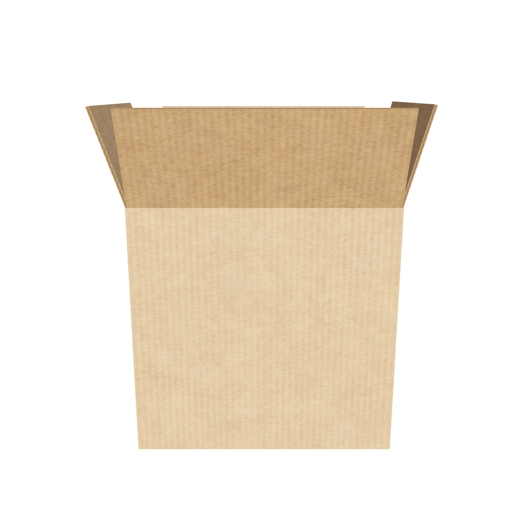 Caja de cartón marrón para envíos 32x24,5x31,5 cm en 3D