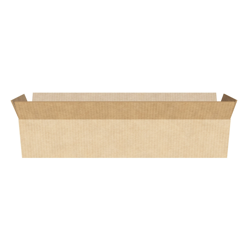 Caja de cartón larga 60x12x12 cm en 3D