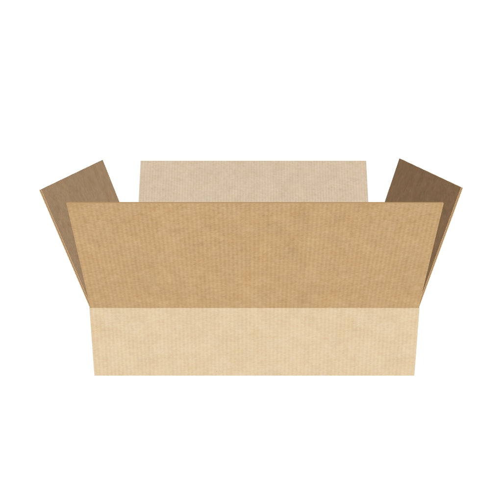 Caja de cartón plana rectangular 65x50x15 cm en 3D