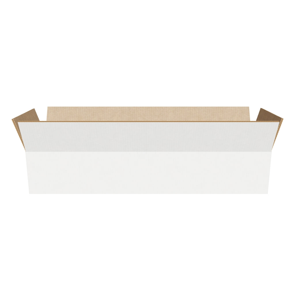 Caja de cartón jamonera blanca 85x25x16,3 cm en 3D