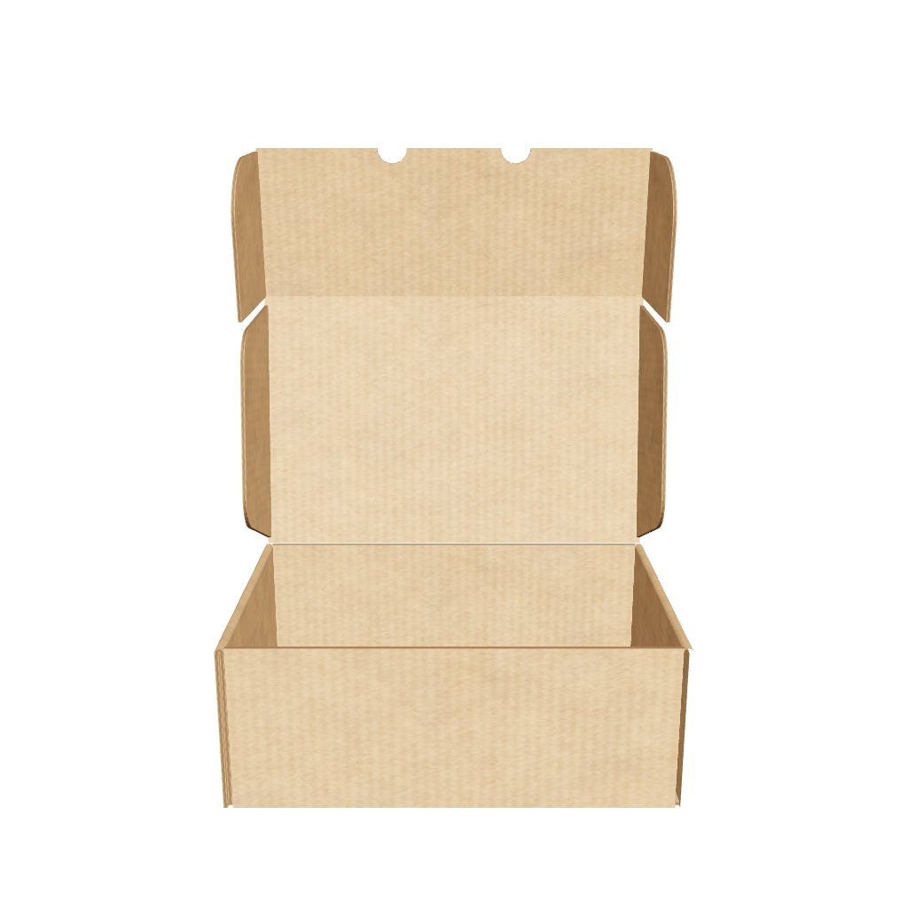 Caja postal automontable de cartón 32,5x21x12,5 cm en 3D