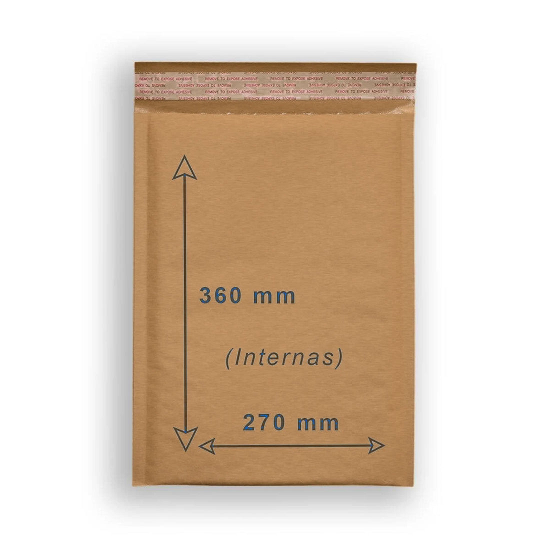Sobre acolchado grande 18H 270x360 mm interior con burbujas y autocierre, ideal para envíos seguros y protección de objetos planos y documentación