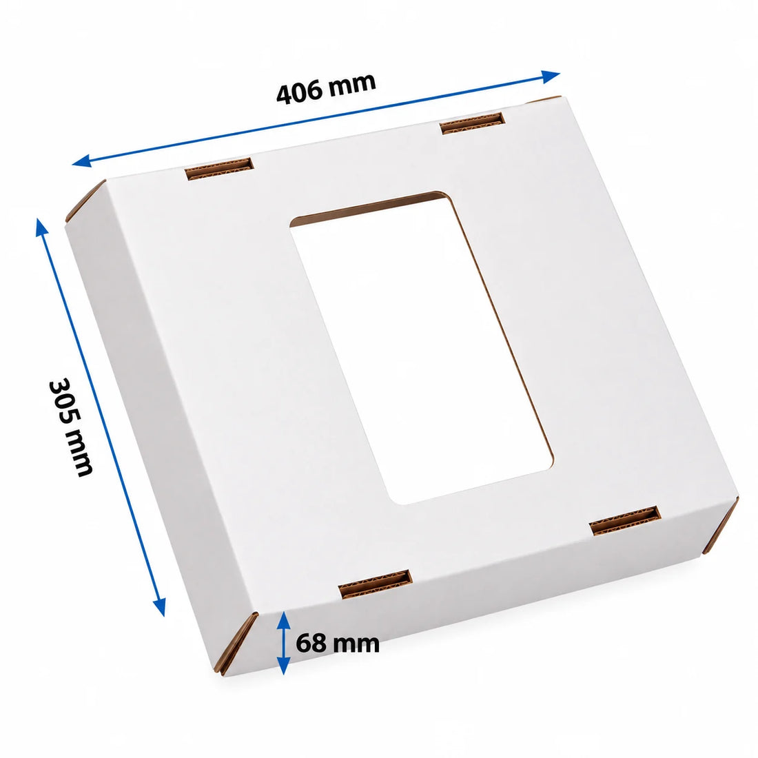 Tapa de cartón blanca para papelera de reciclaje con abertura rectangular